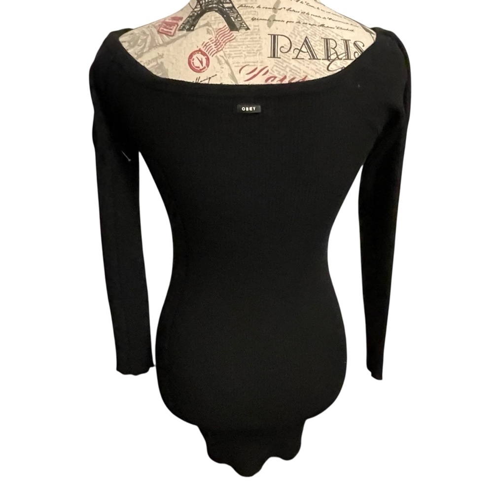 Obey Black Ribbed Knit Dress - Picture 3 of 8